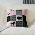 thumbnail image 2 of 16 x 16-Inch Bear Print Square Cushion Covers Set of 2 Boys Girls Wild Animal Reversible Throw Pillow Covers for Kids Women Men Rustic Cabin Country Pillow Covers Home Decor Pink Grey, 2 of 6