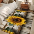 thumbnail image 5 of Summer Sunflower Area&nbsp;Rug 2.7x5ft Vintage Flowers Watercolor Wood Grain Non-Slip&nbsp;Washable Square&nbsp;Rugs Soft Felt Indoor Floor Mat for Bedroom Kitchen Living Room Bathroom, 5 of 9