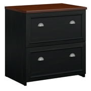 Angle View: Bush Furniture Fairview Lateral File Cabinet in Antique Black