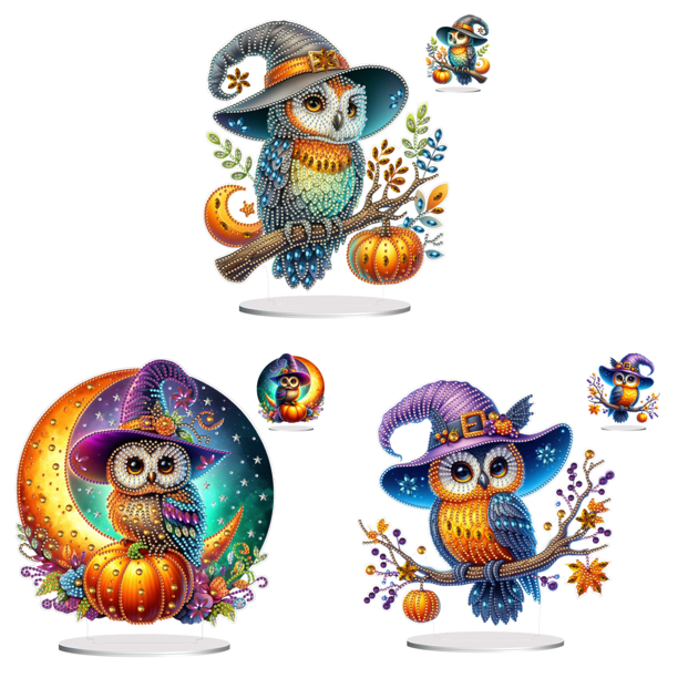 Forma Especial Calabaza Búho 5D DIY Diamante Pintura Arte Decoraciones Mesa