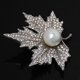 thumbnail image 4 of Hoja De Arce Canadiense Rhinestone Broche Pin Joyería Regalos Boda Prom Plata jinwen Broche, 4 of 7