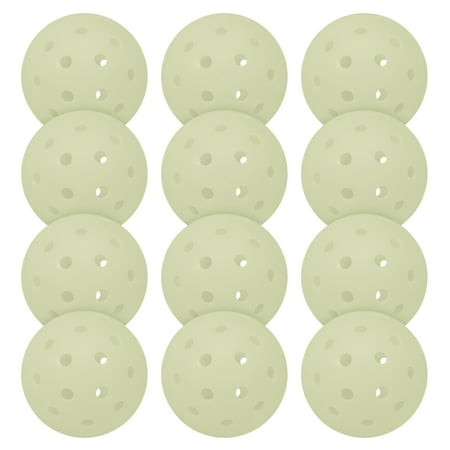Franklin Sports Glow in the Dark Outdoor Pickleballs - Light Up Pickleball Balls for Nighttime Pickleball - Glow in the Dark Green Pickleball Balls - Charge in Indoor Light + Sunlight - 12 Pack