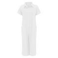 thumbnail image 4 of Baqcunre One Piece Jumpsuits For Women Women'S Colour Casual Short Sleeve Mid Length Shirt Jumpsuit Linen Pants Womens Pants B S, 4 of 5