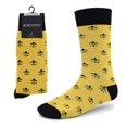 thumbnail image 3 of Men's Fleur de Lis Patterned Premium Cotton Dress Casual Crew Socks - Classic French Fleur-de-Lis Style for Men-Mardi Gras Theme, 3 of 8