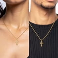 thumbnail image 2 of 14K Solid Yellow Gold Holy Cross Necklace Religious Chain Pendant Jesus Christ Charm, 2 of 12