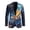 Blue Planet Galaxy Universe, variant on Men's Blazer with 2 Pockets Polynesian Samoa-Blue Printed One Button Business Travel Long Sleeve Sport Coat Open Front Regular Fit Party Suit Jacket,S