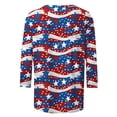 thumbnail image 6 of JOANKDMI Women's American Flag Shirts 3/4 Sleeve 4th of July Independence Day Crew Neck Tops Patriotic Holiday Festival Fashion T Shirts, 6 of 7