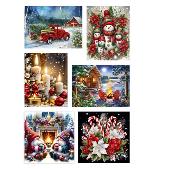 Kit de Arte y Manualidades Tiwabb Navidad 6 Piezas 12x16 y 12x12"