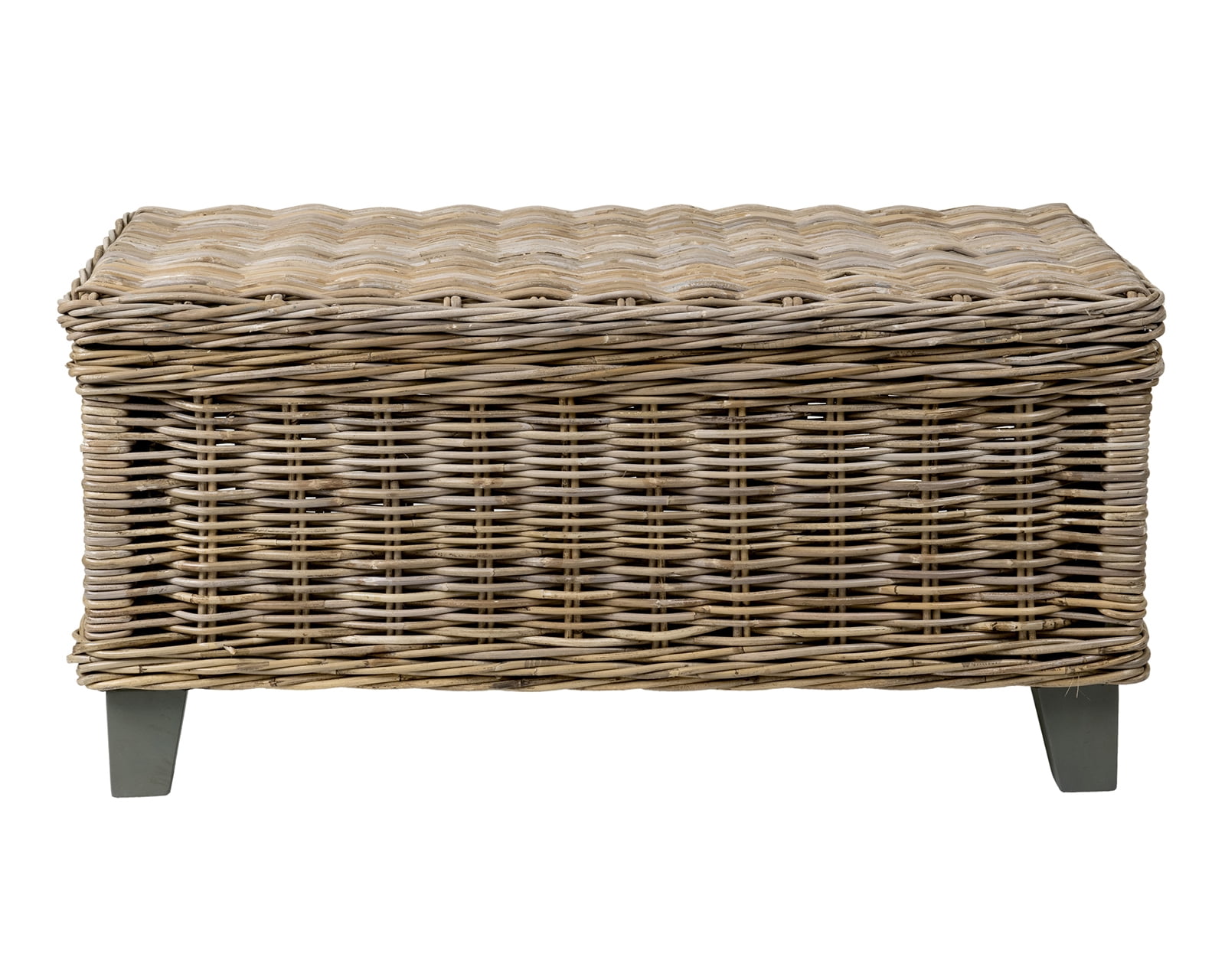 East at Main Hayward Handwoven Natural Rattan Storage Coffee Table, Brown (37x20x18)