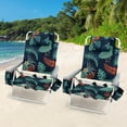 thumbnail image 1 of Patiojoy 2-Pack Folding Backpack Beach Chair 5-Position Outdoor Reclining Chairs with Pillow Dark Green, 1 of 10