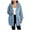 Blue, variant on Women's Fuzzy Shearling Coat, Winter Warm Oversized Jacket with Lapel Collar, Casual Zipper Outwear for Daily Use Brown, S