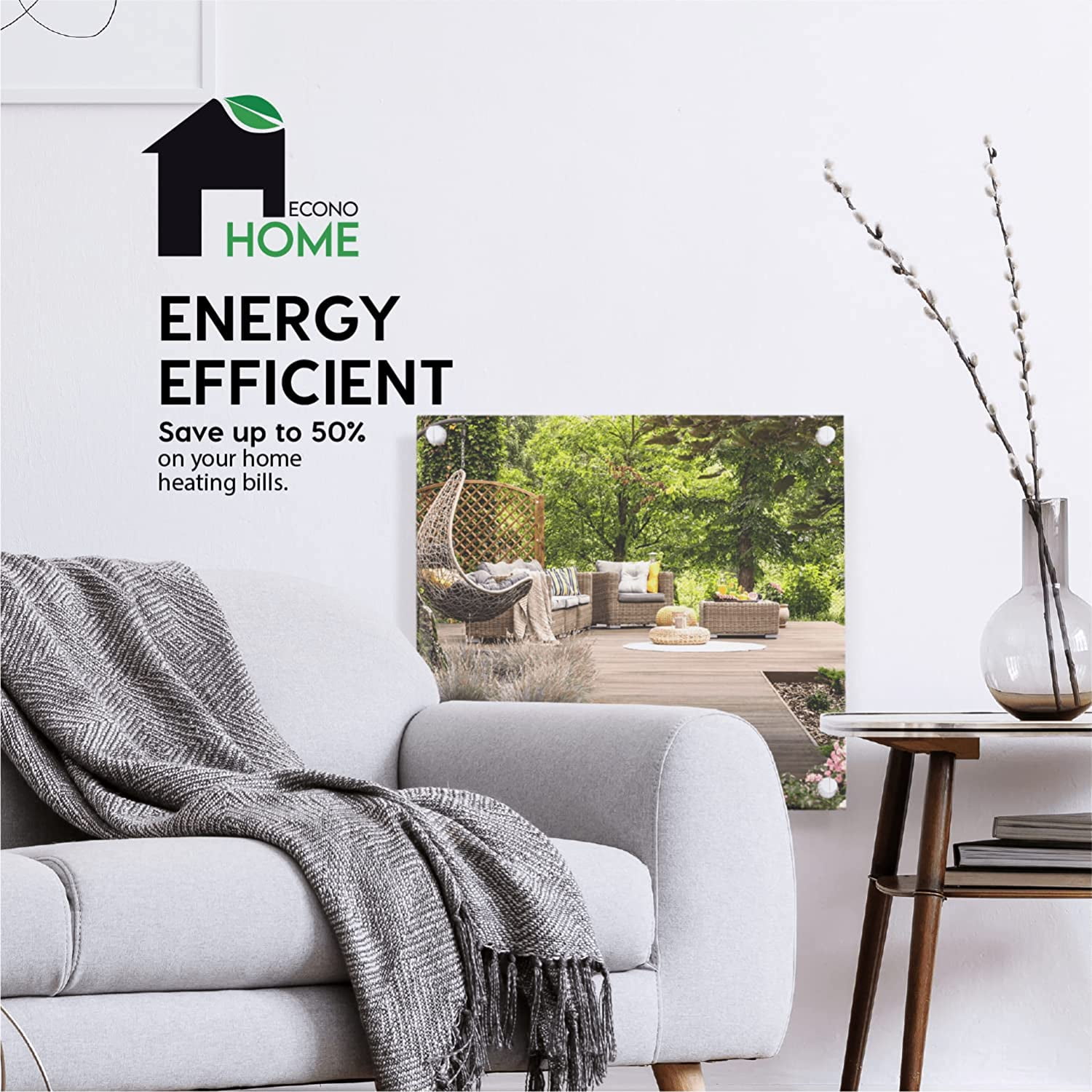 EconoHome Wall Mount Space Heater Panel 2023 Model - with Thermostat - 400  Watt Convection Heater - Ideal for 120 Sq Ft Room - 120V Electric Heater -  Overheat Protection - Walmart.com
