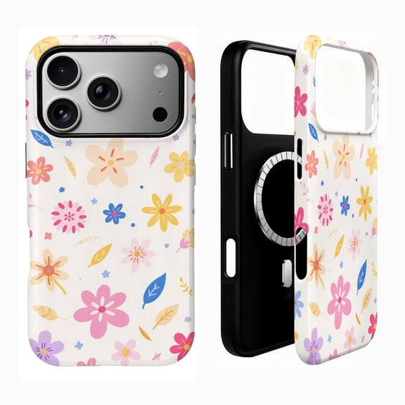 SKLYDDI Cute Aesthetic Floral Case for iPhone 17 Pro Max, Compatible with MagSafe - 191