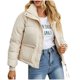 thumbnail image 2 of Chaquetas y abrigos casuales de manga larga sin capucha para mujer, chaqueta de cuello alto corto y versión holgada, chaqueta de pan con cremallera, chaqueta de algodón, abrigo corto para mujer, 2 of 4