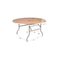 thumbnail image 6 of 72" (6 Foot) Round Heavy Duty Vinyl Edge Plywood Folding Banquet Table with Warm Gray Legs by Chivari, 6 of 8