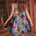 thumbnail image 4 of Viikei Dresses for Women 2025 Short Sleeve V-neck Floral,Women's Summer Print Casual Loose Sleevless V-Neck Dress Navy S, 4 of 6