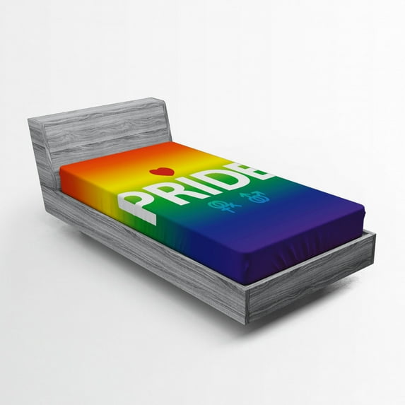 Ambesonne Pride Fitted Sheet, Vibrant Gender, Twin XL Size, Multicolor