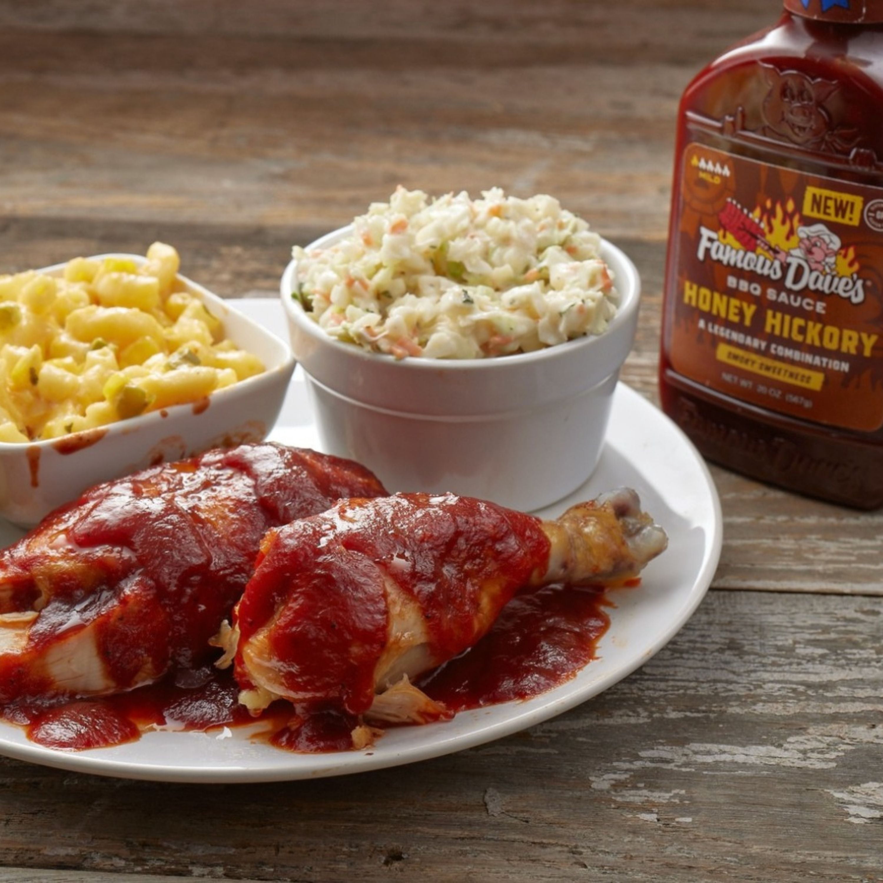 (4 pack) Famous Dave's Honey Hickory BBQ Sauce, 20 oz