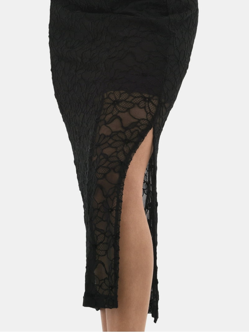 【WONDER WONDER】[2Way] Forner Lace Color Tube Top Midi SK C_Woder-Lace-