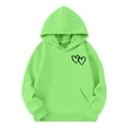 thumbnail image 4 of WAYUTE Sweatshirts for Girls Cute Hooded Sweatshirt with Double Heart Print Pullover with Front Pocket Soft Comfort Casual Outdoor Daily Wear, 4 of 4
