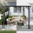 thumbnail image 2 of LazySunsets 8'x10' Hardtop Gazebo for Patio, Wall Mounted Gazebos Pergola with Sloped Roof, Outdoor Lean to Pergola, Heavy Duty Awnings for Small Space Decks, Black, 2 of 7