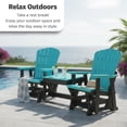 thumbnail image 3 of DutchCrafters Slat Fan Back Double Poly Adirondack Glider Outdoor Patio Chairs with Center Table, 3 of 5