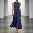 thumbnail image 2 of Levmjia Women's Dress Polka Dot Print Sleeveless Summer Dress Elegant Evening Party Gown with Belt, 2 of 5