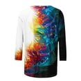 thumbnail image 4 of Womens Blouses Long Sleeve Women's Fashion Printed T-Shirt 3/4 Sleeves Blouse Round Neck Casual Tops, 4 of 4