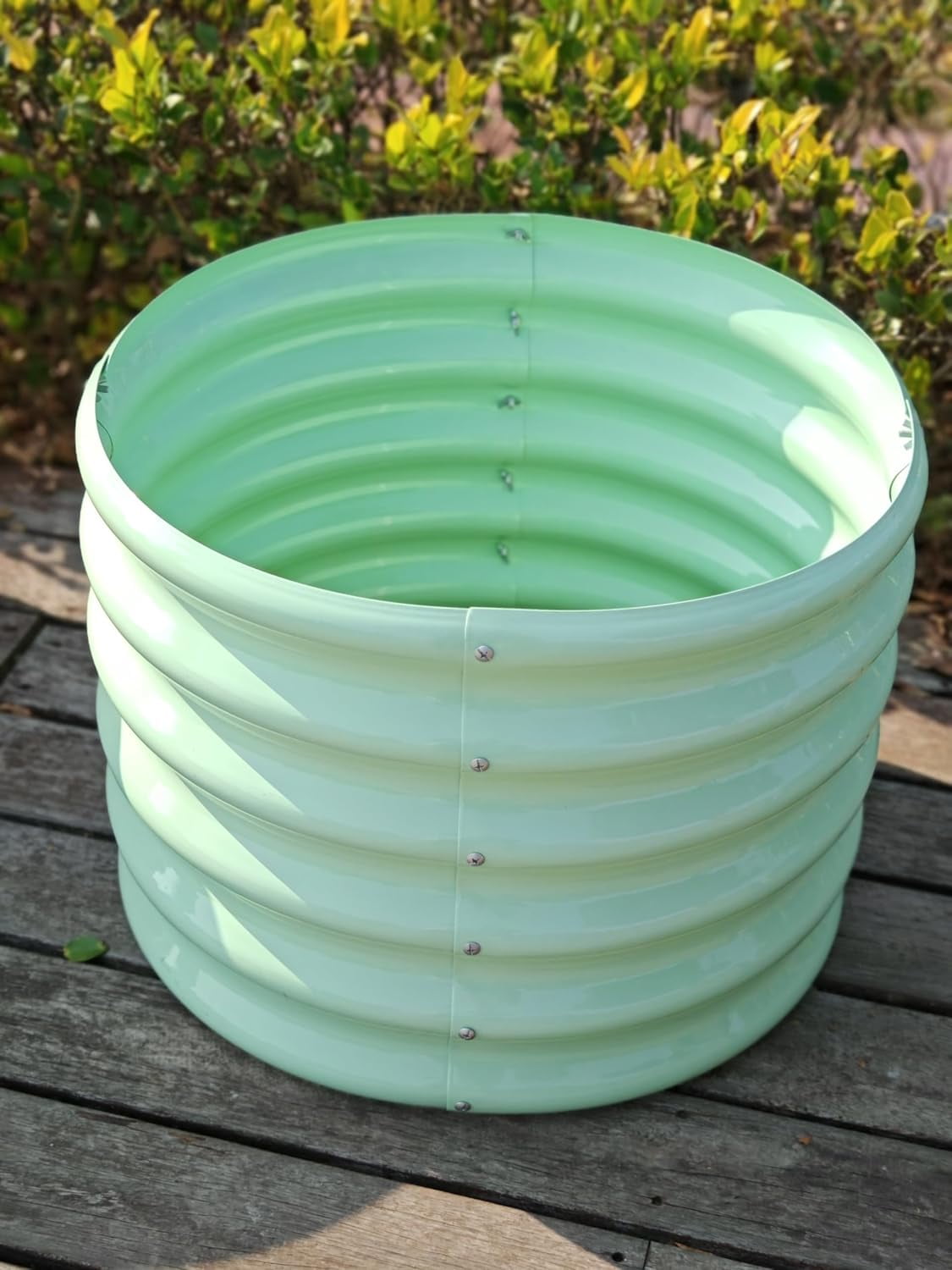 Kids Raised Garden Beds Outdoor (4-Pack)-24x24x18in Round Galvanized Metal Planter Box for Planting Vegetables, Flowers, Fruits, Eco-Safe & Easy Setup, Mint Green