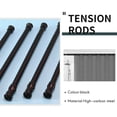 thumbnail image 3 of LEEYNEER Small Tension Rods for Cabinets Cupboard for RV Closets Refrigerator  Spring Rods .8 to 19.6 Inches  6 Packs (Black), 3 of 8