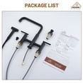 thumbnail image 4 of CASAINC Double Handle Bridge Kitchen Faucet with Pull Out Sprayer, Side Sprayer, Deck Mounted, Matte Black, 4 of 4