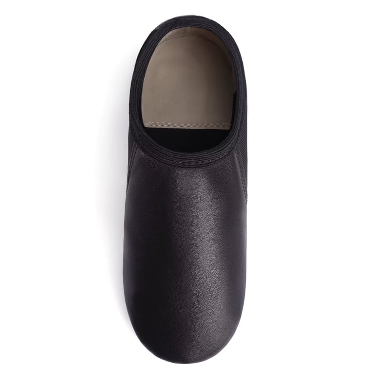Dynadans Kids' PU Leather Upper Slip-on Jazz Dance Shoes, Black
