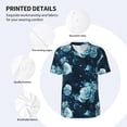 thumbnail image 3 of Rateoe Ink Rose Pattern Men’s Baseball Short Sleeve Polo Shirt, Midweight Men's Shirt Golf Shirt Polo Shirts Quick Dry Short-XX-Large, 3 of 7