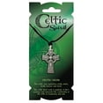 thumbnail image 2 of Irish Celtic Cross Pendant Pewter Necklace with an Adjustable Woven Chain, 2 of 3