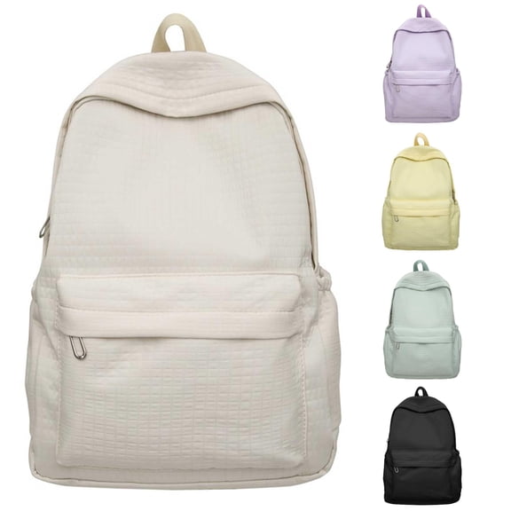 XINXIAOO Korean Style Checkered Backpack, Large Capacity Casual Bookbag for Junior & Senior High School