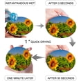 thumbnail image 2 of POGLIP Sunflower Set of 8 Round Coaster for Drinks, Absorbent Ceramic Stone Coasters Cup Mat with Cork Base for Home Kitchen Room Coffee Table Bar Decor, 2 of 5