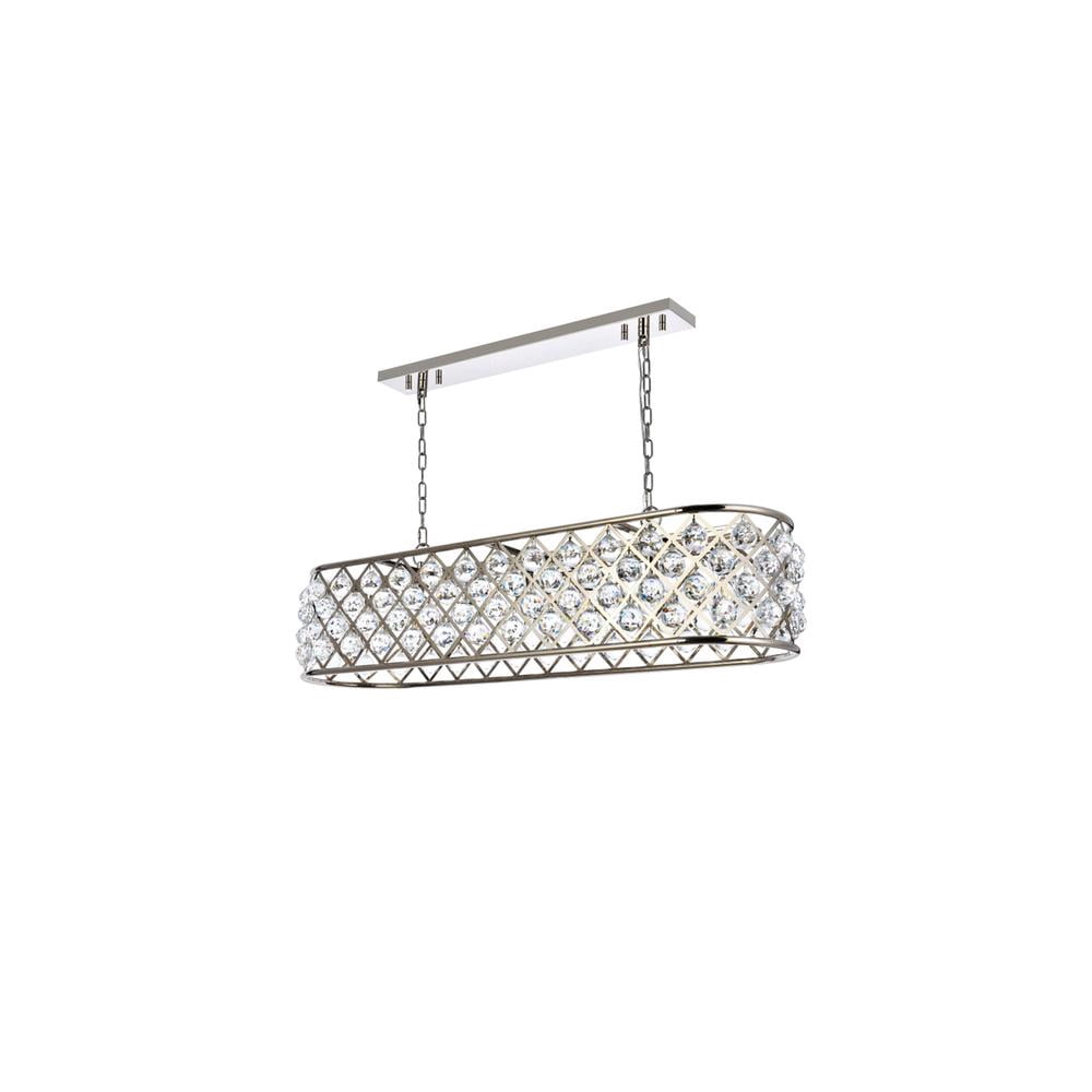 1216 Madison Collection Pendant Lamp L:50in W:13in H:15in Lt:7 Polished Nickel Finish Royal Cut Crystal (Clear)