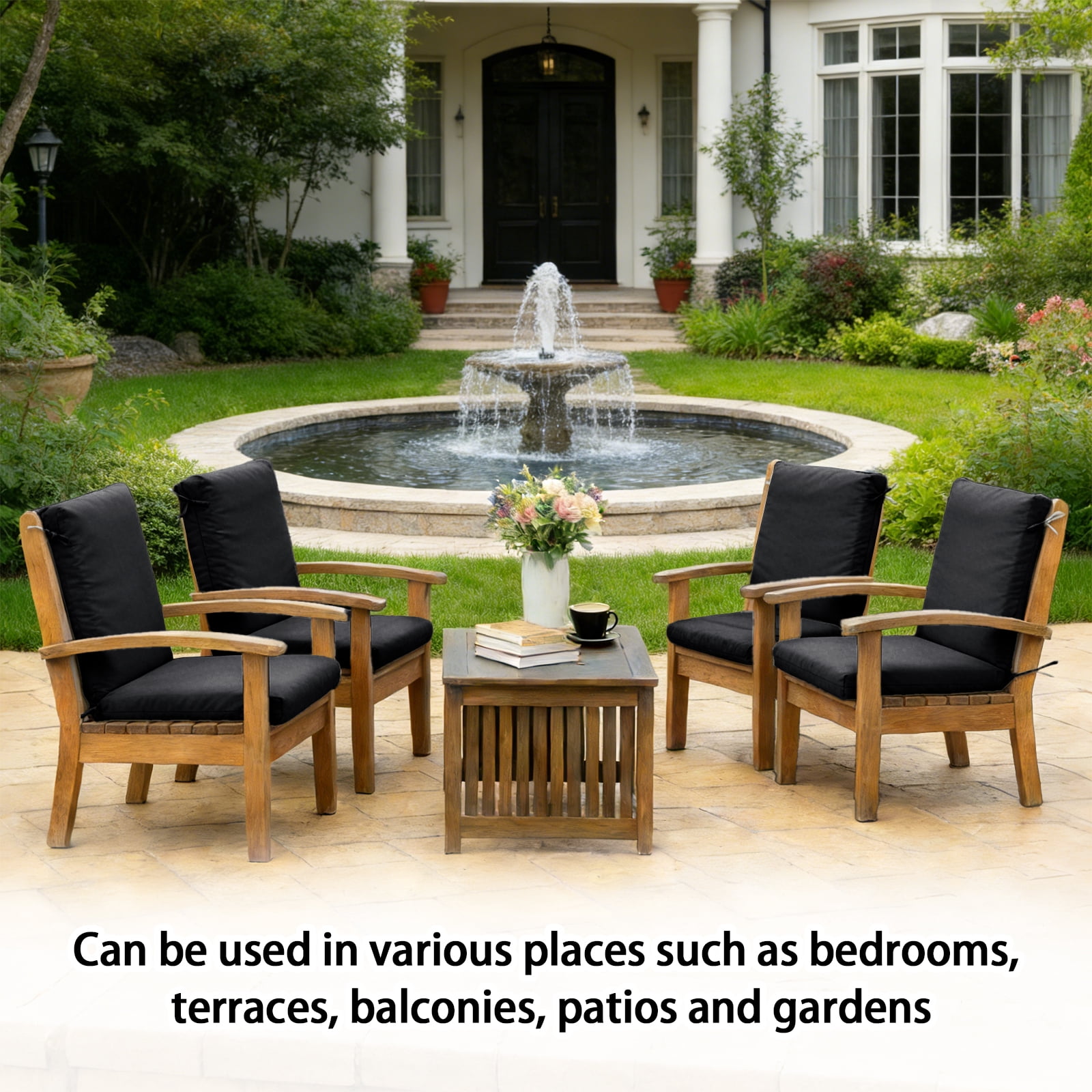 FKS LIFE Outdoor Seat Cushion Set, 20" x 22" x 4" Patio Furniture Chair Cushions Replacement for Sofa Couch 1 Set