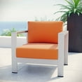 thumbnail image 2 of Modern Contemporary Urban Design Outdoor Patio Balcony Lounge Chair, Orange, Metal Aluminum, 2 of 4