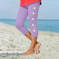 thumbnail image 2 of AUNVITO Girls Baseball Print Cropped Yoga Pants Sporty Casual Athletic Capri Pants, 2 of 4