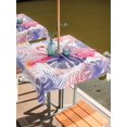 thumbnail image 2 of Outdoor Tablecloth with Umbrella Hole for Patio/Picnic/Party/Camping, Flamingos Waterproof Table Cloth Square Cover Washable, Purple Summer Monstera Leaves Tropical Vintage (60"x 60"), 2 of 9