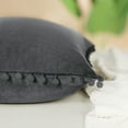 thumbnail image 6 of PiccoCasa Velvet Pillow Cover with Pompoms for Sofa Bed 2PCS Dark Gray 20x20Inch, 6 of 7