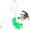 thumbnail image 2 of Cat Wand Toy Interactive Fake Feather Cat Teaser Stick Kitten Play Toy with Bell, 2 of 10