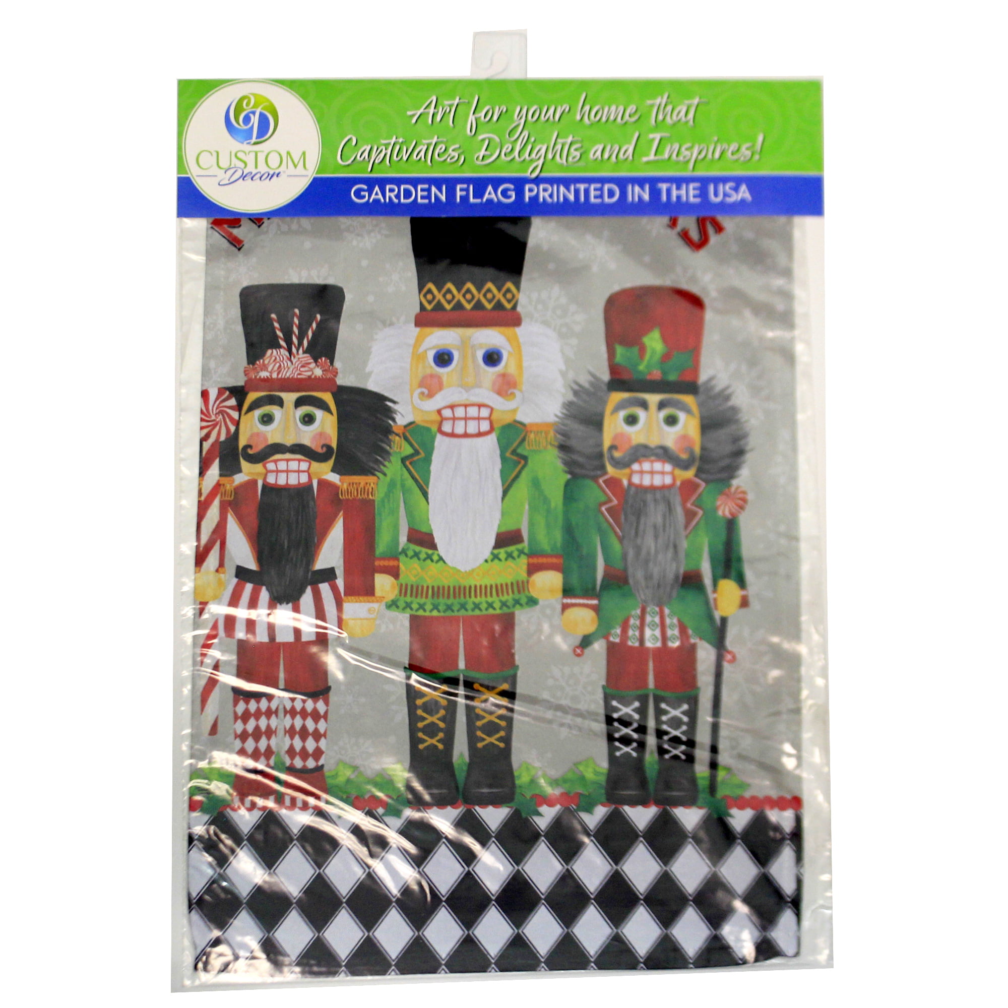 Printed in the USA NEW! Merry Christmas Nutcrackers Garden Flag 