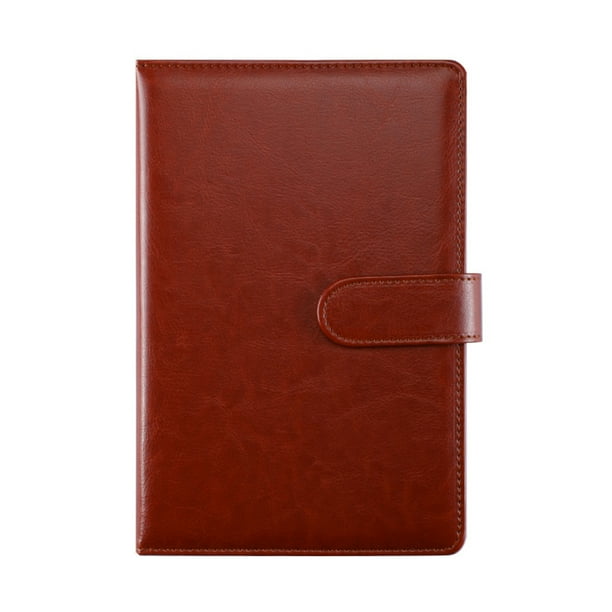Inteprter Cuaderno liso con botón creativo Jotter Keep Diary Journals PU Halloween regalo de Acción de Gracias escuela hogar compañero de Suministros de escritura y corrección Marrón