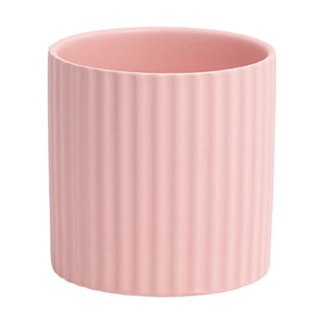 Pot de Fleurs en Céramique Rayé Succulent Excellent Rond Intérieur Jardinière Ronde Intérieur Surface Lisse Bonsaï Décoration Maison Cadeaux Rose