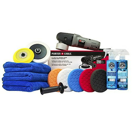 Chemical Guys BUF Porter Cable 7424XP Detailing Complete Detailing Kit with Pads, Backing Plate and Accessories (13