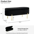 thumbnail image 2 of Velvet Storage Bench for Bedroom Upholstered End of Bed Bench Oval 45.5"W Modern Ottoman with Gold Legs for Living Room/Window/Entryway, 2 of 8