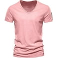 thumbnail image 4 of oqasdz Mens T Shirts V Neck Short Sleeve with Zipper for Casual Trendy Loose Comfortable Spring and Summer Tee Top, 4 of 5