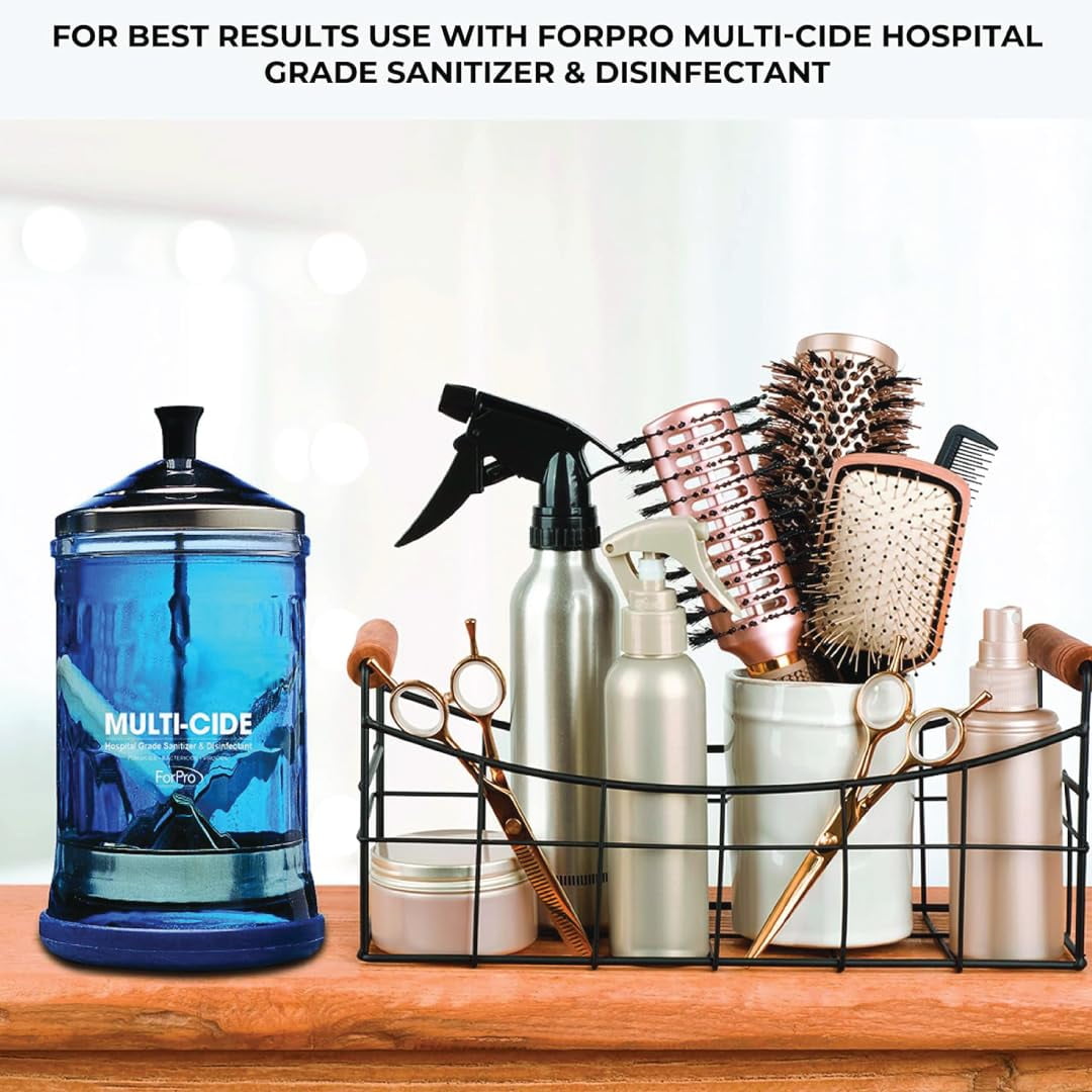 ForPro Disinfecting Jar for Manicure Spa Implements, 21 Ounce